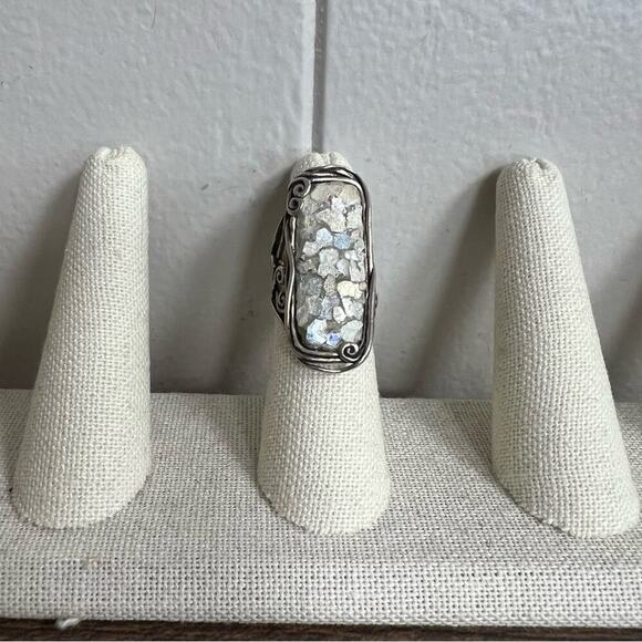 Or Paz Roman glass sterling silver ring SZ 5.5 - Picture 1 of 7